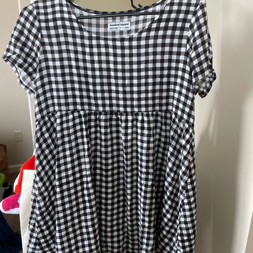 american apparel gingham babydoll dress